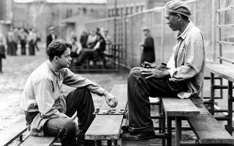 Tim Robbins and Morgan Freeman in The Shawshank Redemption - 2000