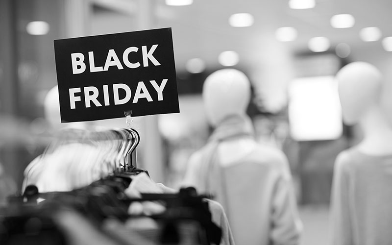 Black Friday Sale in Clothing Store
